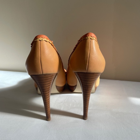 SACHA LONDON Heels Peach Pink Leather 7.5 - Picture 6 of 12
